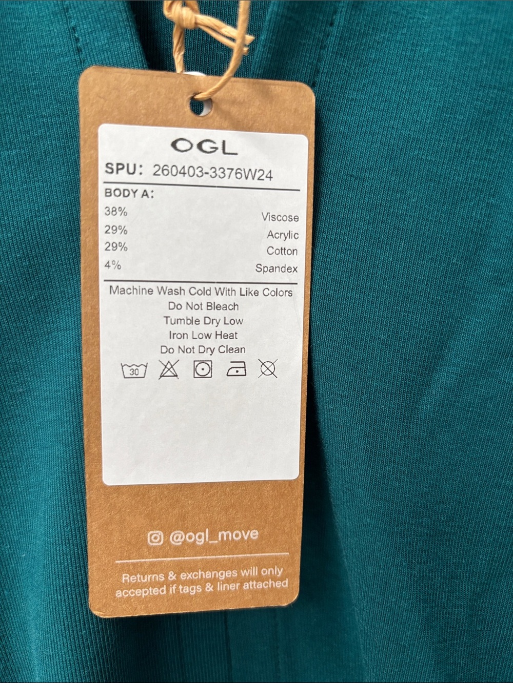 OGL Women's Teal V-Neck Short Sleeve Top - Picture 2 of 5